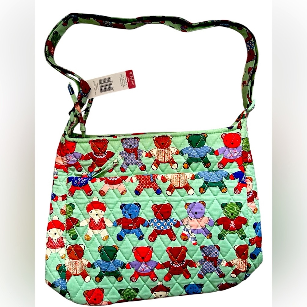 NWT Vera Bradley Essential XL Crossbody Toasty Teddies Bears